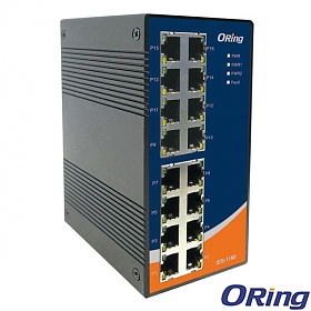 IES-1160, Switch przemysłowy niezarządzalny, DIN, 16x 10/100 RJ-45 