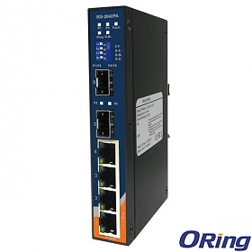IES-2042PA, Switch przemysłowy zarządzalny, DIN, 4x 10/100 RJ-45 + 2x100 SFP, O/Open-Ring <10ms 