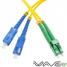 Patchcord SC/UPC-LC/APC, SM, 9/125, dupleks, włókno G652D, 1 m