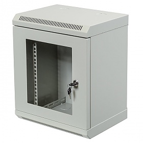 Szafa rack 9U, wisząca, 10 cali, 280mm gł., drzwi szklane