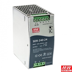 Mean Well SDR-240-24 Zasilacz przemysowy 240W 24VDC, DIN TS35, P.F.C.