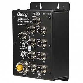 TES-3080-M12-BP2, Switch przemysłowy inteligentny, EN50155, 8x 10/100 M12 Bypass, O-Ring <10ms 
