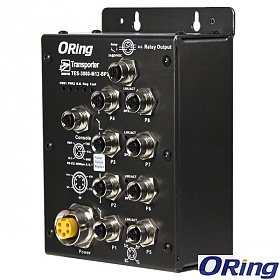 TES-3080-M12-BP2, Switch przemysowy inteligentny, EN50155, 8x 10/100 M12 Bypass, O-Ring <10ms 