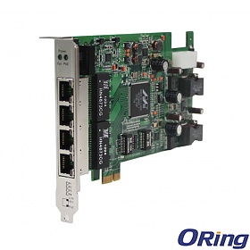 IGPCS-E140, Switch przemysowy niezarzdzalny na slot PCIe, 4x 10/100/1000 P.S.E. RJ-45, Gigabit PoE Ethernet 