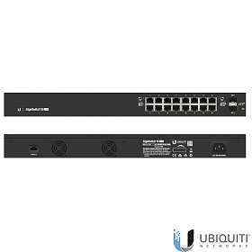 Ubiquiti ES-16-150W, Switch zarządzalny PoE+, 16x 1G RJ-45, 2x 1G SFP, 19"