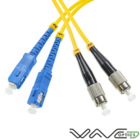 Patchcord światłowodowy jednomodowy SC/UPC-FC/UPC, 9/125, dupleks, włókno G652D,  długość 1m