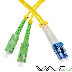 Patchcord światłowodowy jednomodowy SC/APC-LC/UPC, 9/125, dupleks, włókno G652D,  długość 1m