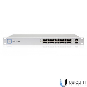 Switch zarządzalny, 24x 10/1000 RJ-45, 2x slot SFP, PoE+, 19" (Ubiquiti UniFi US-24-500W)