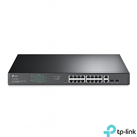 TP-Link TL-SG1218MPE, Switch inteligentny, 16x 10/100/1G RJ-45, 2x SFP, PoE+