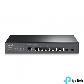 TP-Link TL-SG3210, Switch zarzdzalny, 8x 10/100/1000 RJ-45, 2x slot SFP, 11,6" z uchwytami na 19"