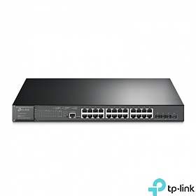 TP-Link TL-SG3428XMP, Switch zarzdzalny, 24x 10/100/1000 RJ-45, 4x slot 10G SFP+, PoE+, 19"