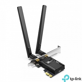 Dwupasmowa bezprzewodowa karta sieciowa PCI-Express AX3000, standard AX, 3000Mbps, Wi-Fi 6, Bluetooth 5.2 (TP-Link Archer TX55E)