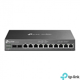 TP-Link ER7212PC, Gigabitowy router VPN Omada 3-w-1, 10x 10/100/1000 RJ-45, 2x slot SFP, PoE+, desktop