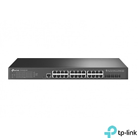 TP-Link TL-SG3428X-UPS, Switch zarzdzalny, 24x 10/100/1000 RJ-45, 4x slot 10G SFP+, 19"