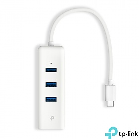 TP-Link UE330C, Karta sieciowa 1Gb + USB 3.0 HUB, 3 porty