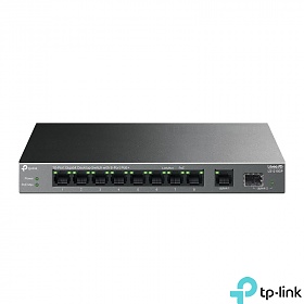 TP-Link LS1210GP, Switch niezarządzalny, 9x 10/100/1000 RJ-45, 1x slot SFP, PoE+, desktop