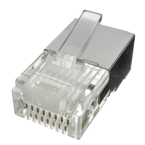 Wtyk RJ-45, 8p8c, kat5e, na przewód okrągły, linkę, ekranowany