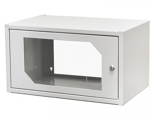 Szafa rack 6U, wisząca, 19", 350mm gł., drzwi szklane