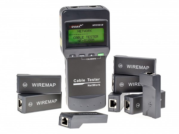 Tester okablowania LCD, RJ-45 z zestawem 8 terminatorów (NOYAFA NF-8108M) 