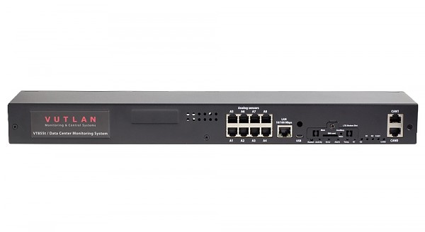 Vutlan VT855t, Kontroler IP 19" 1U; 8x analog; 32x styki bezpotencjałowe; 2x CAN