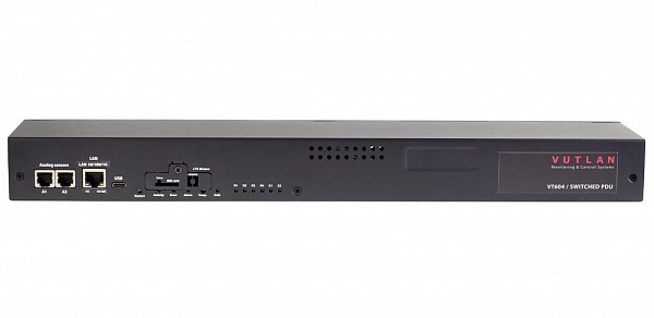 Vutlan VT604G, Kontroler IP 19" 1U 4x230V; 2x analog; 2x wejścia bezpotencjałowe; 1x CAN