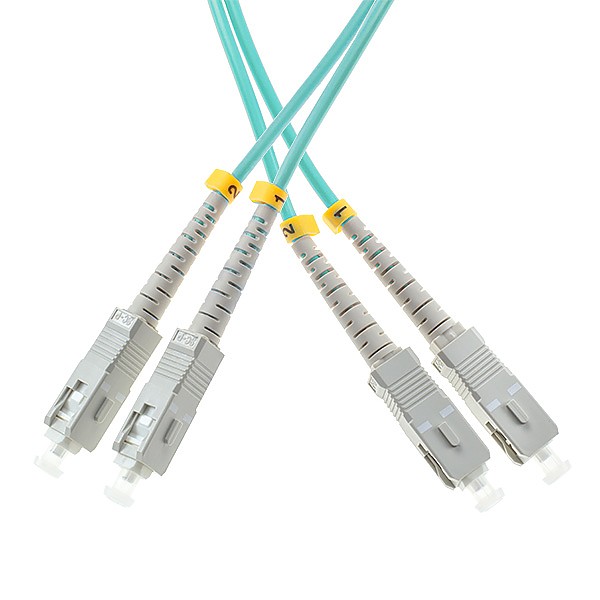 Patchcord SC/UPC-SC/UPC, MM, 50/125, dupleks, włókno OM3, 0,5 m 