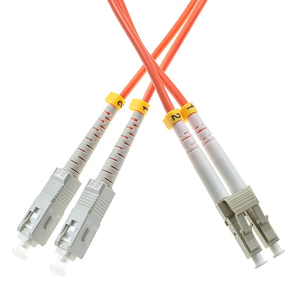 Patchcord SC/UPC-LC/UPC, MM, 50/125, dupleks, włókno OM2, 0,5 m 
