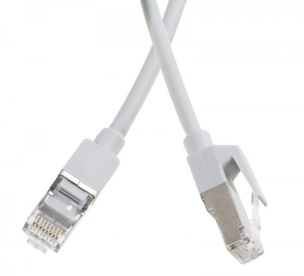 Patchcord S/FTP kat.8 (PiMF); 0,25m, LSOH/LSZH, szary