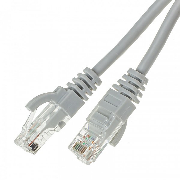 Patchcord UTP, kat5e, 0,5m, szary, LSOH