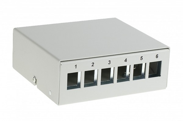 Patch panel na szynę DIN 6-portowy, keystone, bez gniazd 