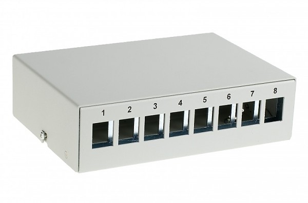 Patch panel na szynę DIN 8-portowy, keystone, bez gniazd 