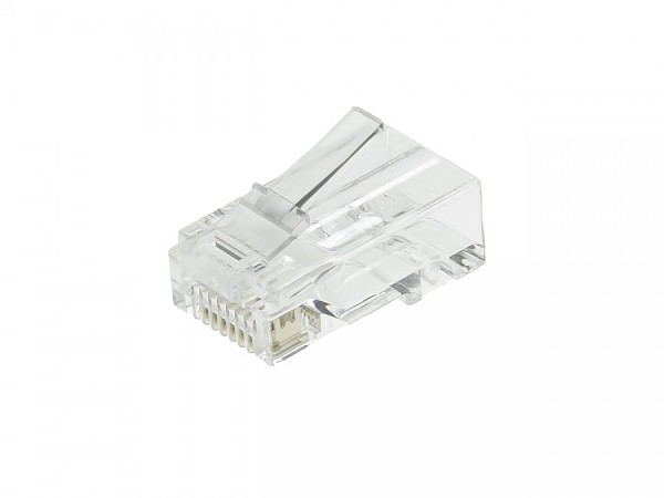 Wtyk RJ-45, 8p8c, kat.6, na przewód okrągły, drut, przelotowy (typu EZ)