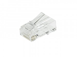 Wtyk 8p8c, RJ-45, kat 5e, na przewód okrągły, drut, przelotwy (typu EZ)