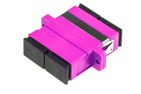Adapter światłowodowy SC/UPC duplex, OM4, wielomodowy 