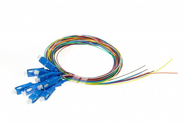 Zestaw 12x pigtail SC/UPC, SM, 9/125, 0,9mm, włókno G.652D, 2m 