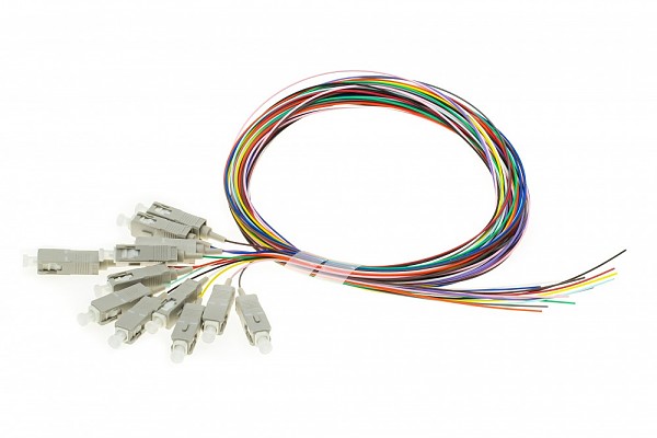 Zestaw 12x pigtail SC/UPC, MM, 50/125, 0,9mm, włókno OM3, 2m 