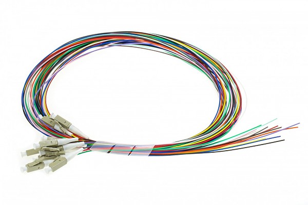 Zestaw 12x pigtail LC/UPC, MM, 50/125, 0,9mm, włókno OM2, 2m 
