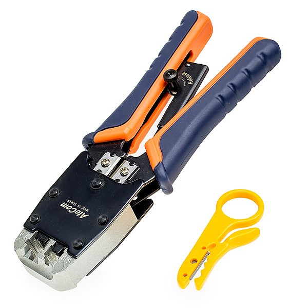 Czołowa zaciskarka złączy modularnych 8p (RJ-45) i 6p (RJ-12, RJ-11) (Hanlong HT-500R) 