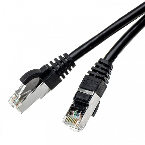 Patchcord S/FTP-K6A (PiMF); 7,0 m; czarny 