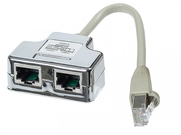 Rozdzielacz RJ-45, ekranowany, 100Base-TX 