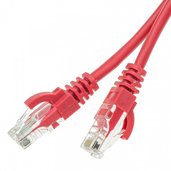 Patchcord UTP, K5e, 20m, czerwony