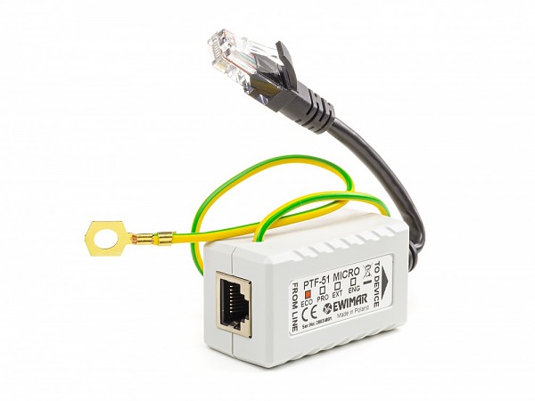 Zabezpieczenie przeciwprzepięciowe LAN 10/100, PoE (PTF-51-ECO/PoE/Micro v2) 