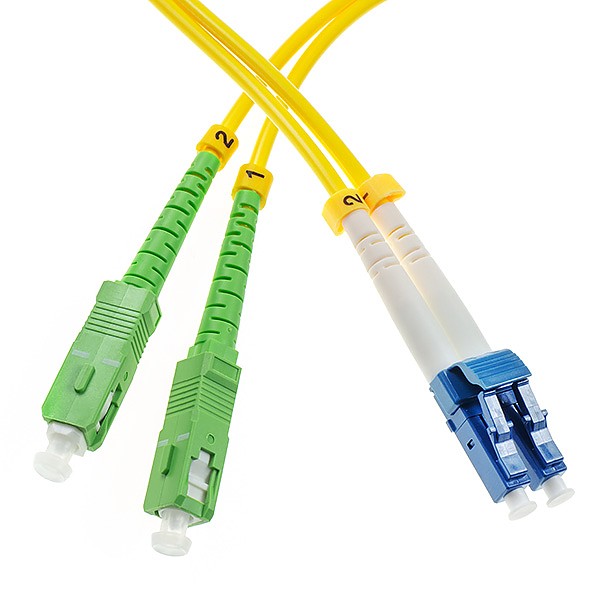 Patchcord wiatowodowy jednomodowy SC/APC-LC/UPC, 9/125, dupleks, wkno G652D, 3.0mm, dugo 10m