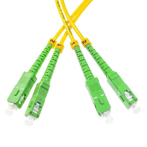 Patchcord SC/APC-SC/APC, SM, 9/125, dupleks, włókno G652D, 15 m 