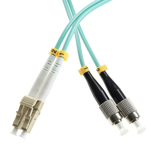 Patchcord światłowodowy, MM, LC/UPC-FC/UPC, 50/125, dupleks, OM3,  20m