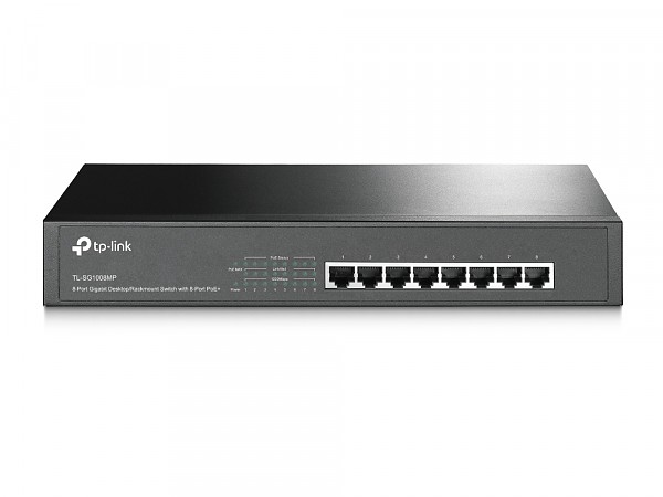 TP-Link TL-SG1008MP, Switch niezarządzalny, 8x 10/100/1000 RJ-45, PoE, 11,6" z uchwytami na 19"