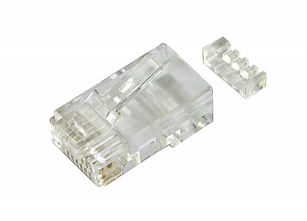 Wtyk RJ-45, 8p8c, kat6, na przewód okrągły, linkę, wkładka dwupoziomowa, UTP