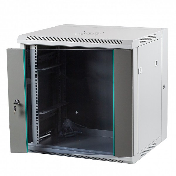 Szafa rack 12U, 19", wisząca, 540mm gł., drzwi szklane, dwusekcyjna