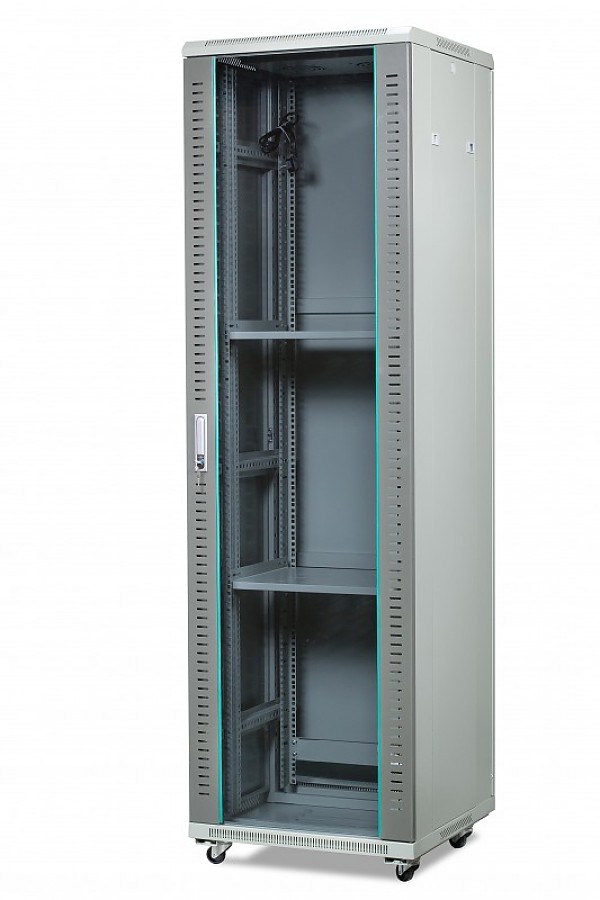 Szafa rack 42U, 19", 600mm gł., drzwi szklane