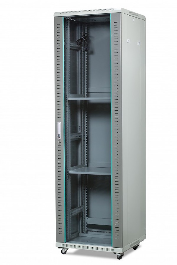 Szafa serwerowa 42U, rack 19", 2000x600x600mm, drzwi szklane